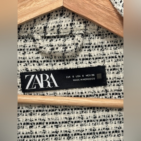 Zara Black and White Tweed Shacket - Picture 3 of 3